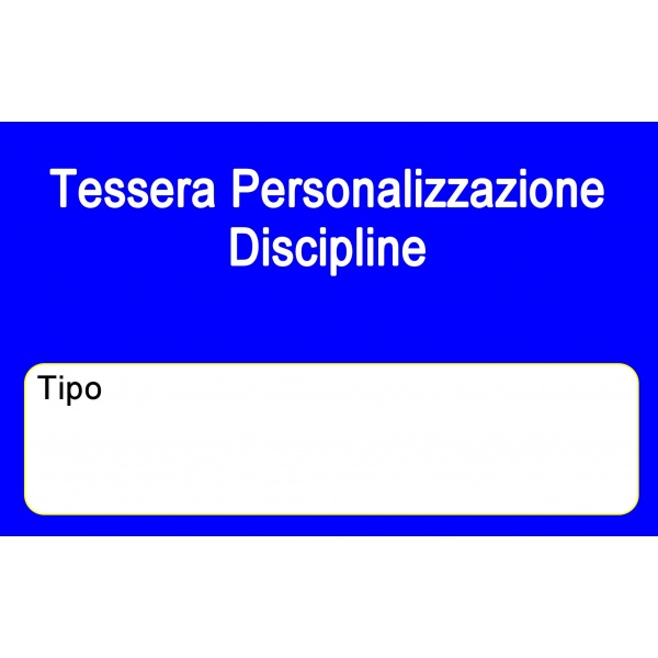 Tessera personalizzazione programmi